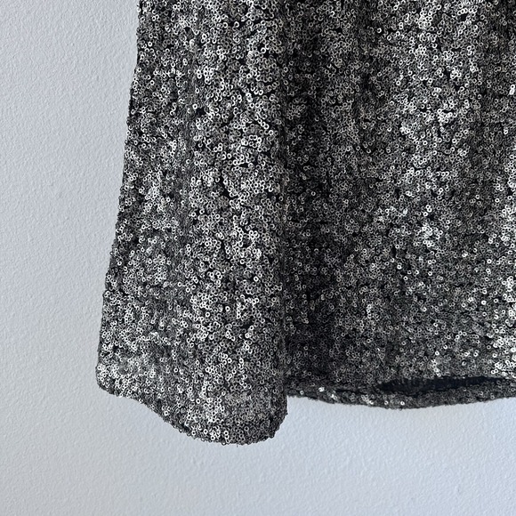 Francesca's Quinn Large NWT Gold Sequin Halter Mini Wedding Guest Dress - Picture 5 of 11